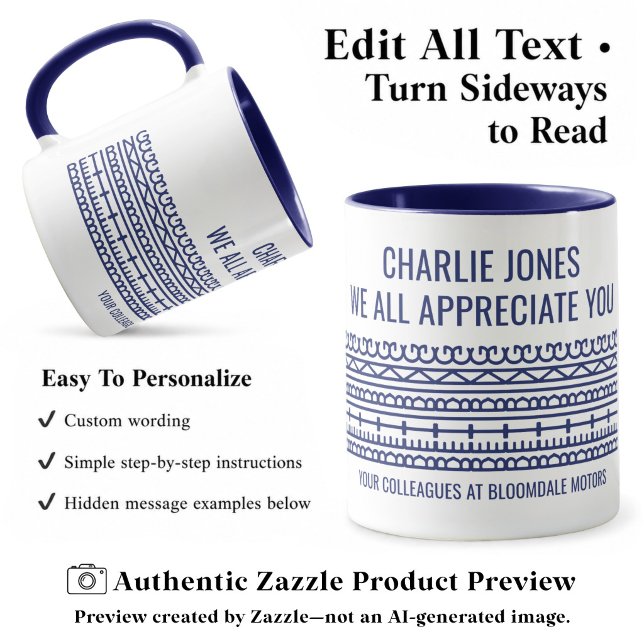 Personalised Funny Retirement Hidden Message Blue Mug (Creator Uploaded)