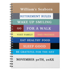 Personalised Funny Retirement Rules Humour Notebook