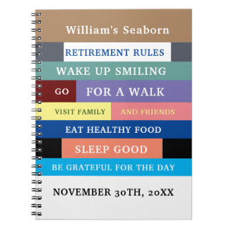 Personalised Funny Retirement Rules Humour Notebook