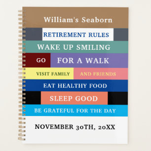 Personalised Funny Retirement Rules Humour Planner
