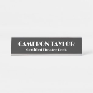 Personalised Funny Retro Gag Gift Theatre Lovers Desk Name Plate