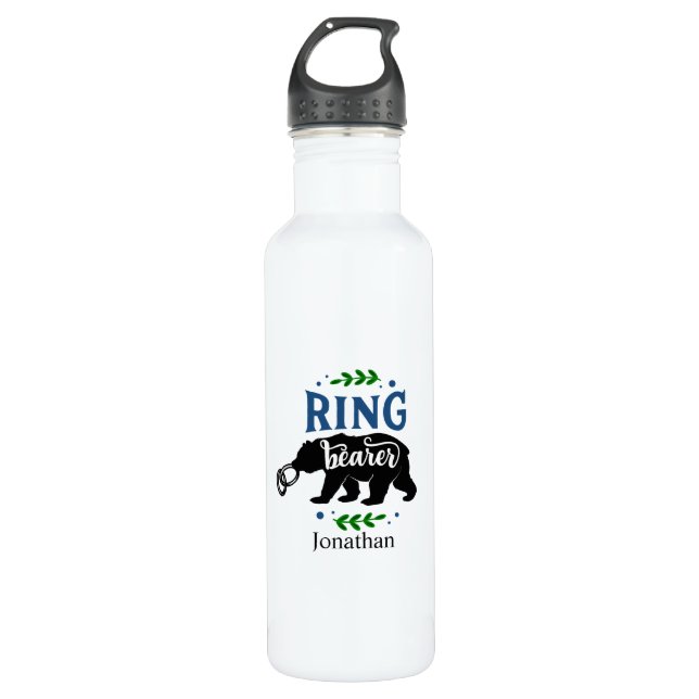 Personalised Funny Ring BEARer 710 Ml Water Bottle (Front)