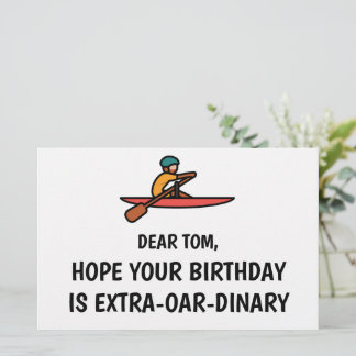 Personalised Funny Rowing Happy Birthday card
