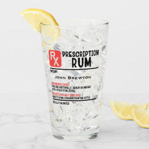 Personalised Funny RX Rum Prescription Glass