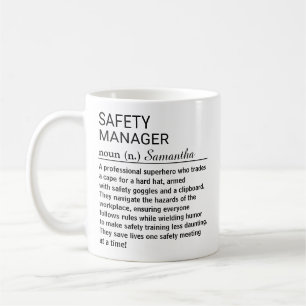 Personalised Funny Safety Manager Definition Coffee Mug