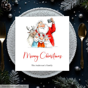 Personalised Funny Santa Christmas Dinner Napkins