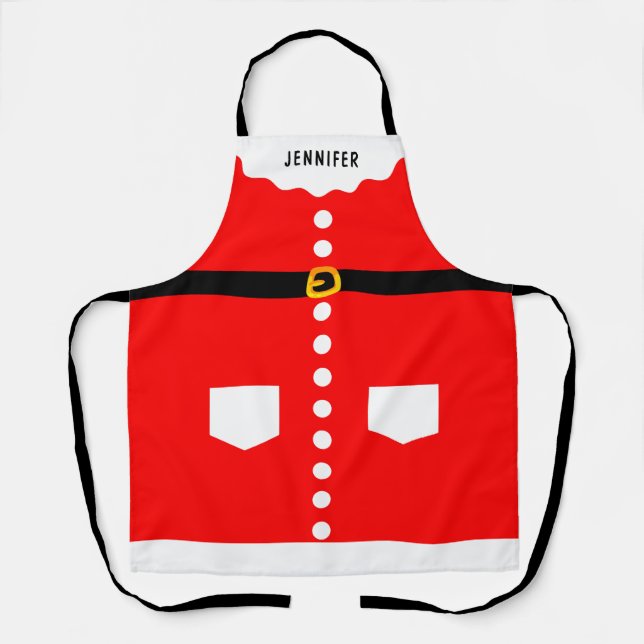 Personalised Funny Santa Claus Costume Christmas  Apron (Front)