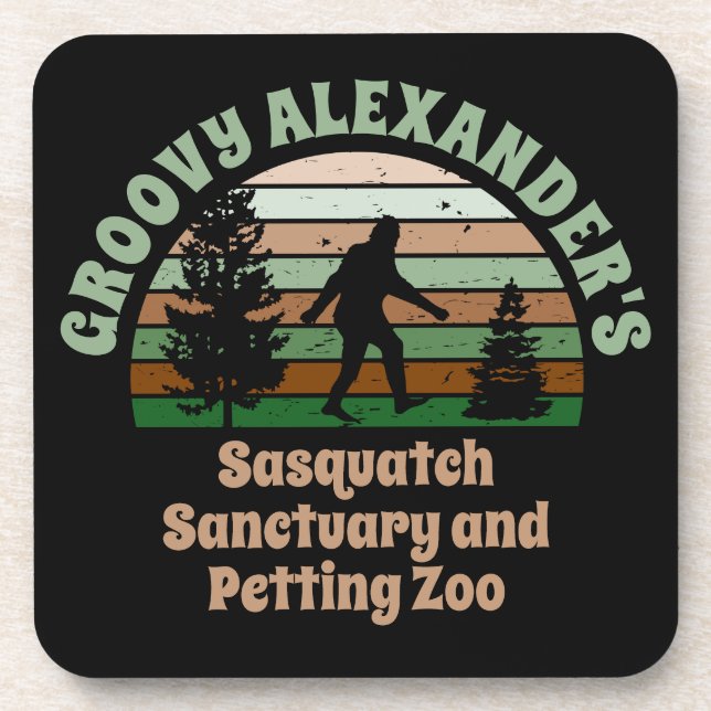 Personalised Funny Sasquatch Sanctuary Coaster (Front)