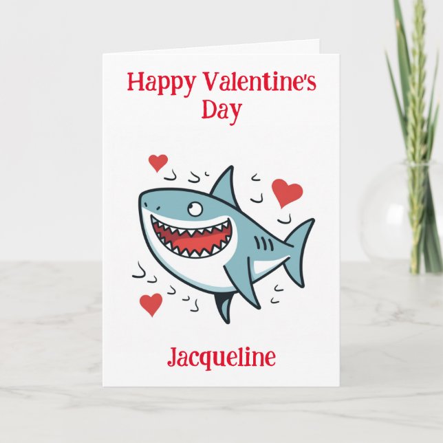 Personalised Funny Shark Valentine Card (Front)