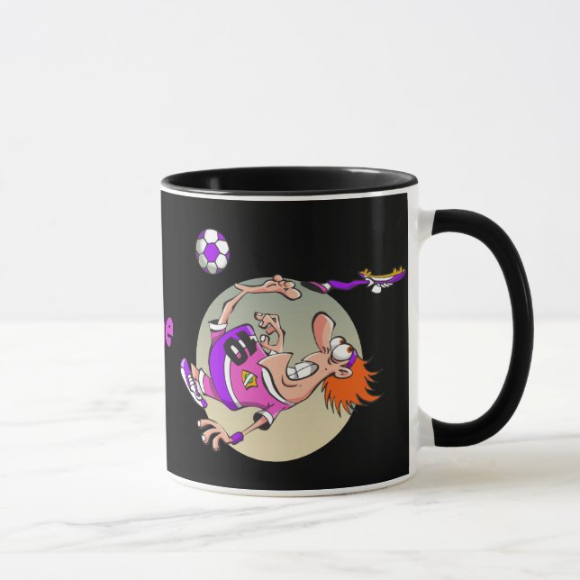 personalised Funny Soccer footballer cartoon Mug (Right)
