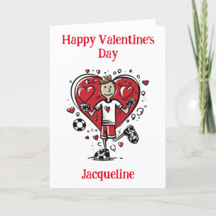 Personalised Funny Soccer Valentine Card