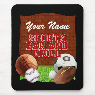 Personalised Funny Sports Bar and Grill Mouse Mat