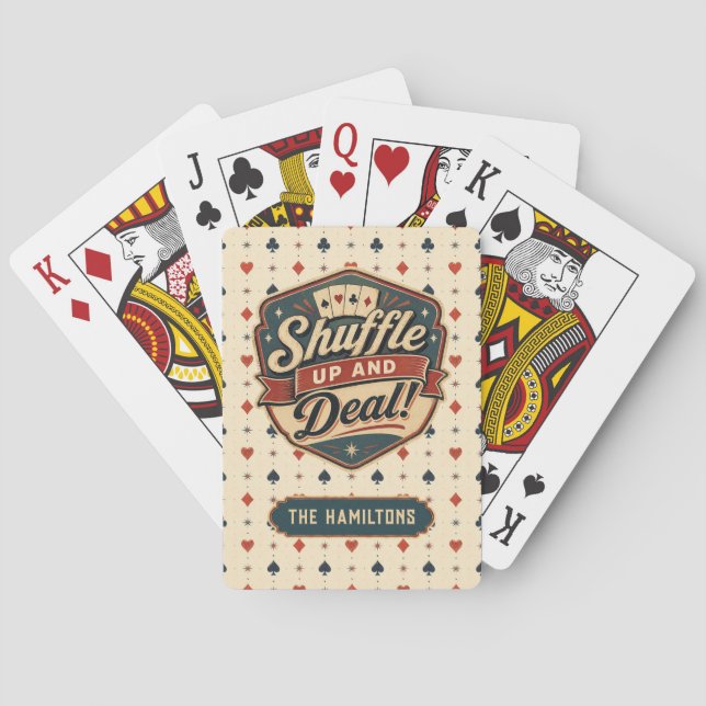 Personalised Funny Stylish Vintage  Playing Cards (Back)