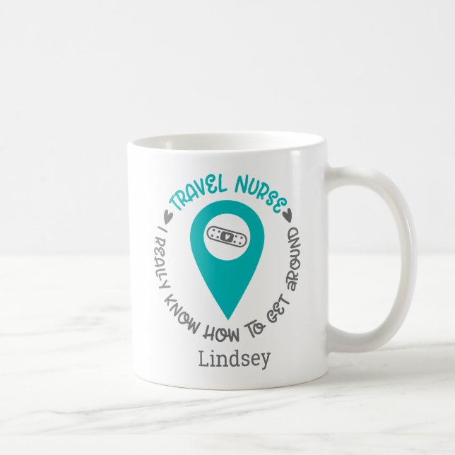 Personalised Funny Travel Nurse Coffee Mug (Right)