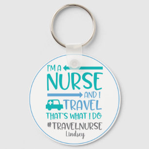 Personalised Funny Travel Nurse Keychain