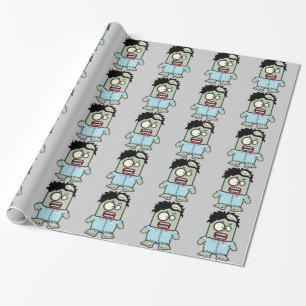 Personalised FUNNY ZOMBIE cartoon Wrapping Paper
