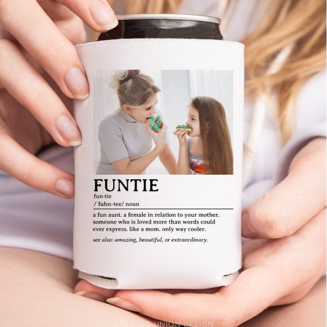 Personalised Funtie Definition Quote Can Cooler (gift for sister)