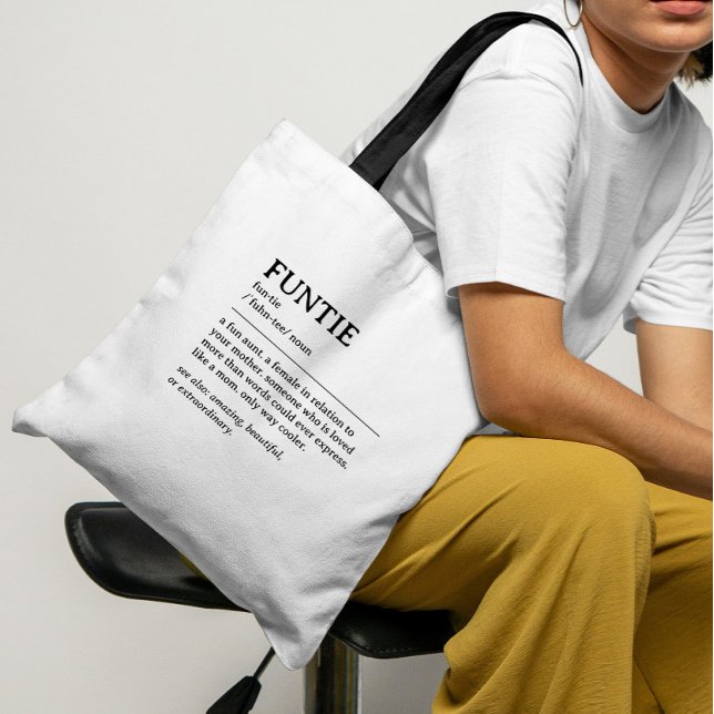 Personalised Funtie Definition Quote Tote Bag (gift for aunt)