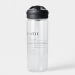 Personalised Funtie Definition Quote Water Bottle<br><div class="desc">This Funtie definition quote design is the perfect way to celebrate the special bond your sister shares with your child as a "Fun Aunt". This design is something that not only brightens her space but also captures the unique joy and love she brings to your family. Whether it's for a...</div>