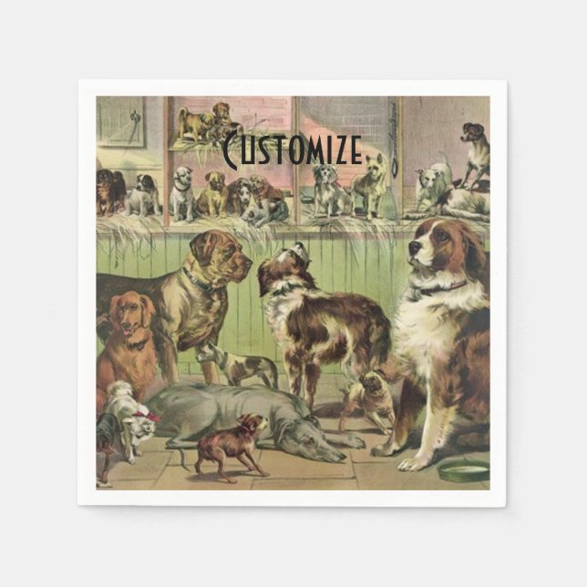 Personalised Furry Friends Dog Lovers Napkins (Front)