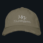 Personalised Future Bride to Be Mrs. Pink Script  Embroidered Hat<br><div class="desc">Celebrate the future bride with this personalised embroidered baseball cap, featuring "Mrs." in pink script. This stylish and fun accessory is perfect for bridal showers, bachelorette parties, or as a thoughtful gift for the bride-to-be. The custom design adds a personal touch, making it a memorable keepsake she'll cherish as she...</div>