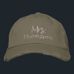 Personalised Future Bride to Be Mrs. Pink Script  Embroidered Hat<br><div class="desc">Celebrate the future bride with this personalised embroidered baseball cap, featuring "Mrs." in pink script. This stylish and fun accessory is perfect for bridal showers, bachelorette parties, or as a thoughtful gift for the bride-to-be. The custom design adds a personal touch, making it a memorable keepsake she'll cherish as she...</div>