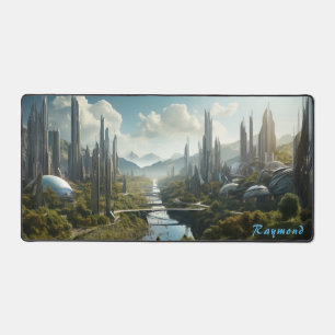 Personalised Future City Landscape Desk Mat 