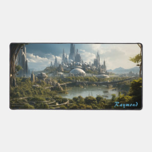 Personalised Future City Landscape Desk Mat 