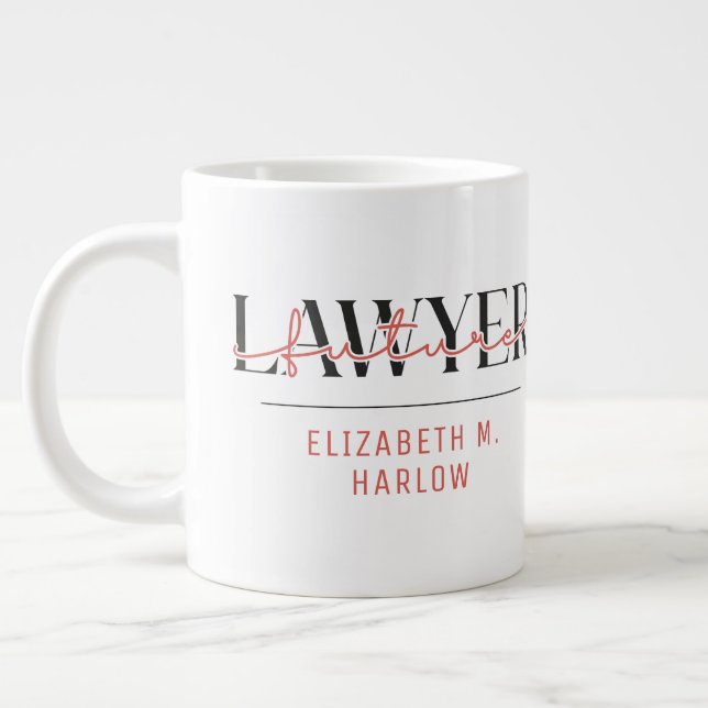 Personalised Future Lawyer Name Large Coffee Mug (Left)