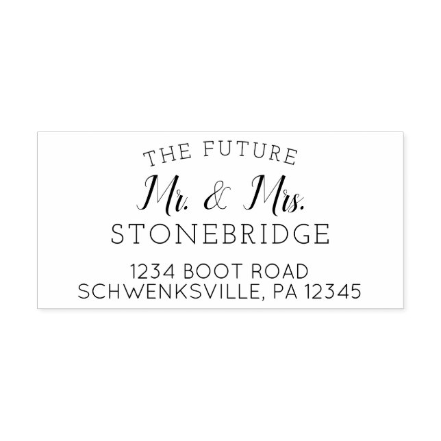 Personalised Future Mr & Mrs Address  Self-inking Stamp (Design)
