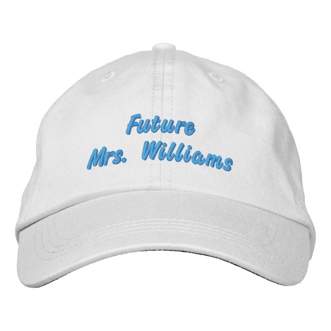 Personalised Future Mrs Bride Gift Custom Beach  Embroidered Hat (Front)