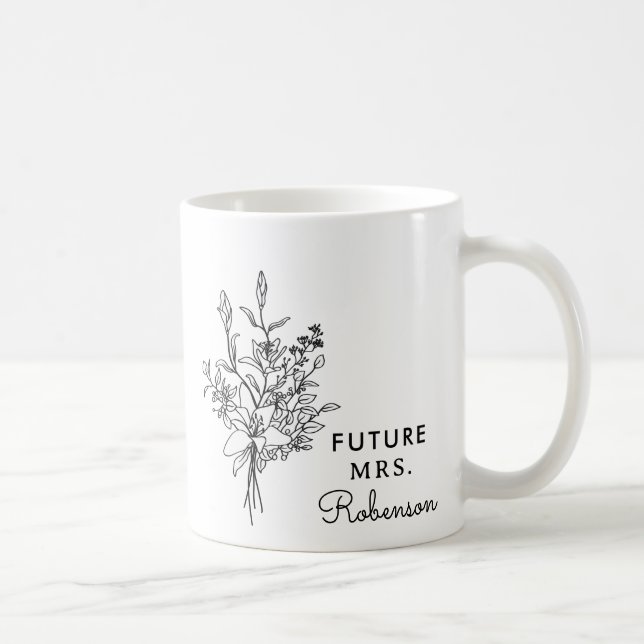 Personalised Future Mrs Custom Bride-to-Be Name Coffee Mug (Right)