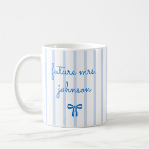 Personalised Future Mrs Stripe Engaged Bride to Be Coffee Mug