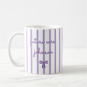 Personalised Future Mrs Stripe Engaged Bride to Be Coffee Mug