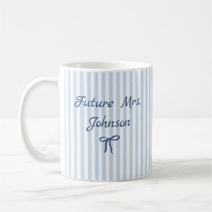 Personalised Future Mrs Striped Engaged Mug