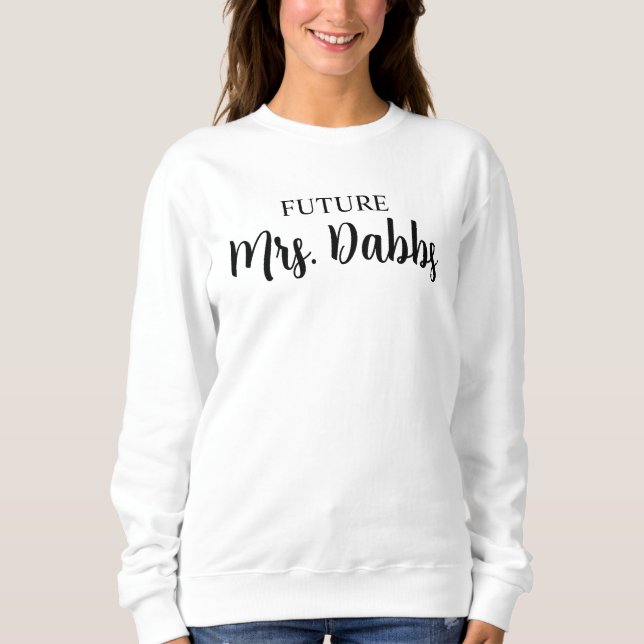 Personalised Future Mrs Sweatshirt, Engagement Gif Sweatshirt (Front)