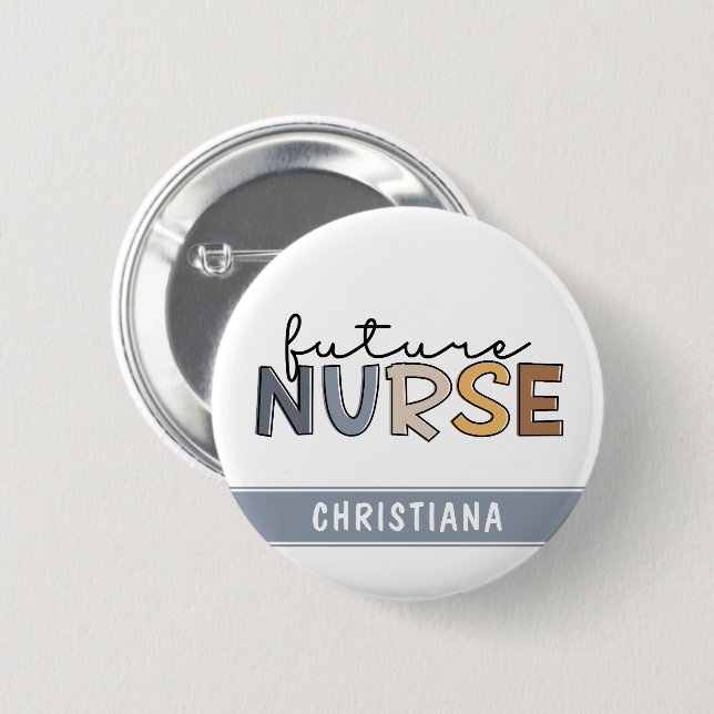 Personalised Future Nurse | Nursing Student Gifts 6 Cm Round Badge (Front & Back)