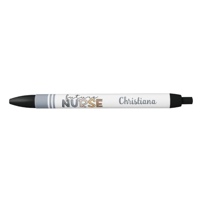 Personalised Future Nurse | Nursing Student Gifts Black Ink Pen (Front)
