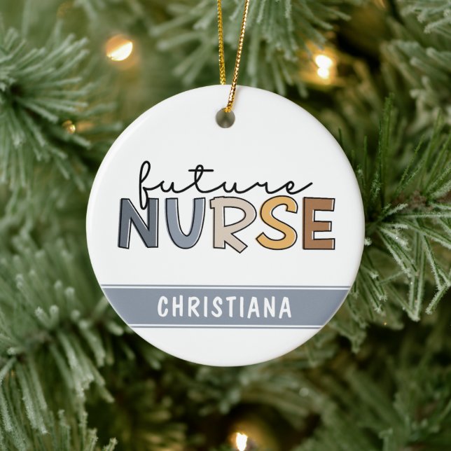 Personalised Future Nurse | Nursing Student Gifts Ceramic Tree Decoration (Tree)