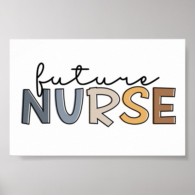 Personalised Future Nurse | Nursing Student Gifts Poster (Front)