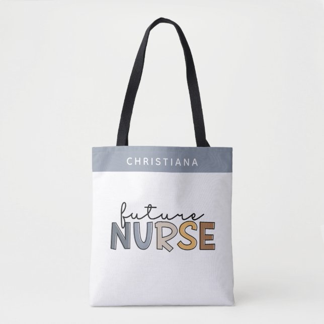 Personalised Future Nurse | Nursing Student Gifts Tote Bag (Front)