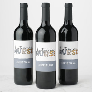 Personalised Future Nurse   Nursing Student Gifts Wine Label