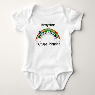 Personalised Future Pianist Rainbow Baby Bodysuit