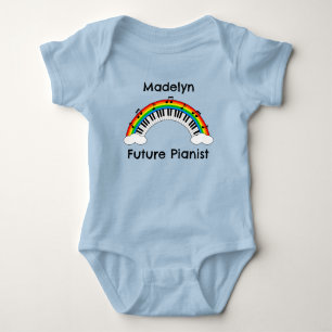 Personalised Future Pianist Rainbow Baby Bodysuit