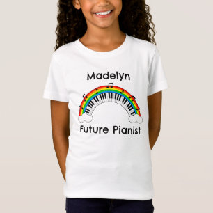 Personalised Future Pianist Rainbow Kids Shirt