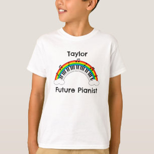 Personalised Future Pianist Rainbow Kids Shirt