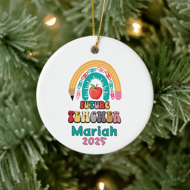 Personalised Future Teacher Christmas Ornament (Tree)
