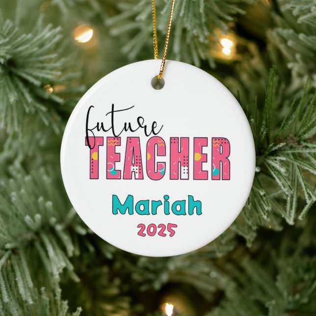 Personalised Future Teacher Christmas Ornament (Tree)