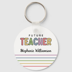 Personalised Future Teacher Colourful Cute Gifts Key Ring