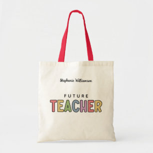 Personalised Future Teacher Colourful Cute Gifts Tote Bag